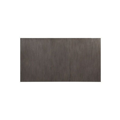 Rectangular dark gray top of a dining table on a white background