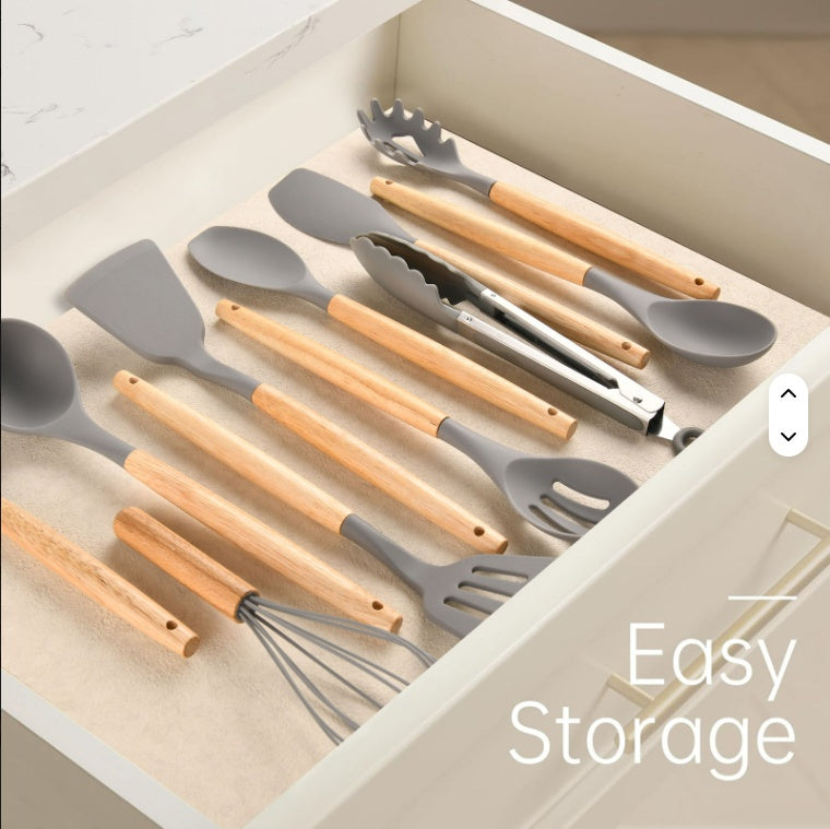 12pc Silicone Utensil Set – Gray