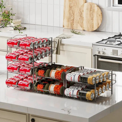 Spice rack with various spice containers on a kitchen counter