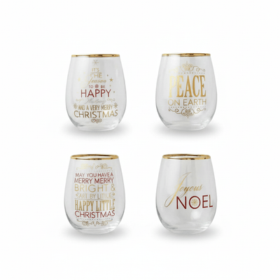 Christmas Wine Glasses 2x2 Layout