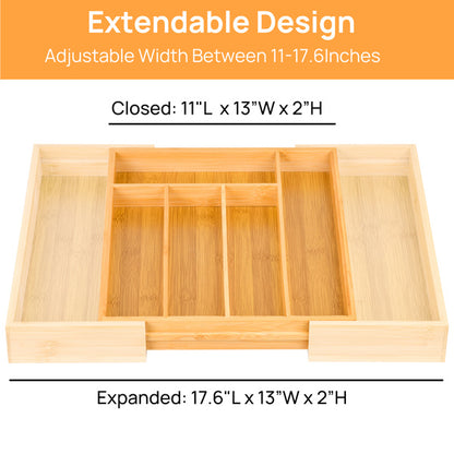 Expandable Bamboo Kitchen Drawer Storage Box