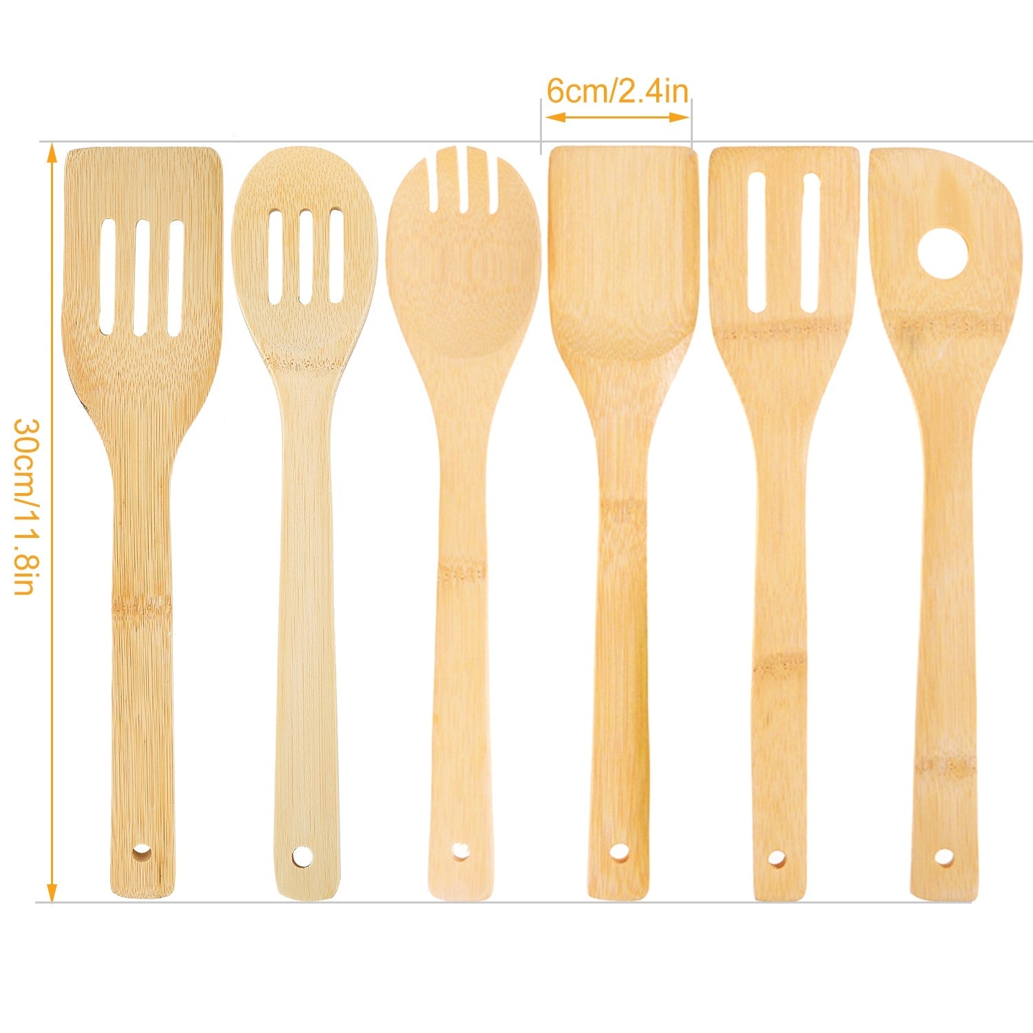 6pc Bamboo Cooking Utensil Set