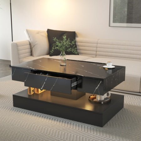Modern LED Coffee Table with Storage Drawer