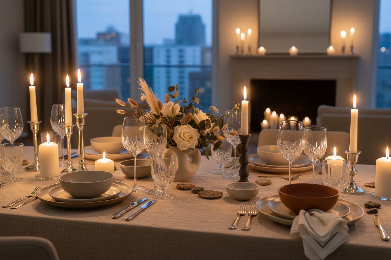 Elegant Dining Table Lifestyle Shot