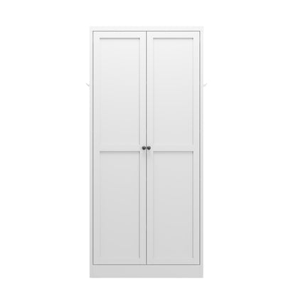 White double door wardrobe on a white background