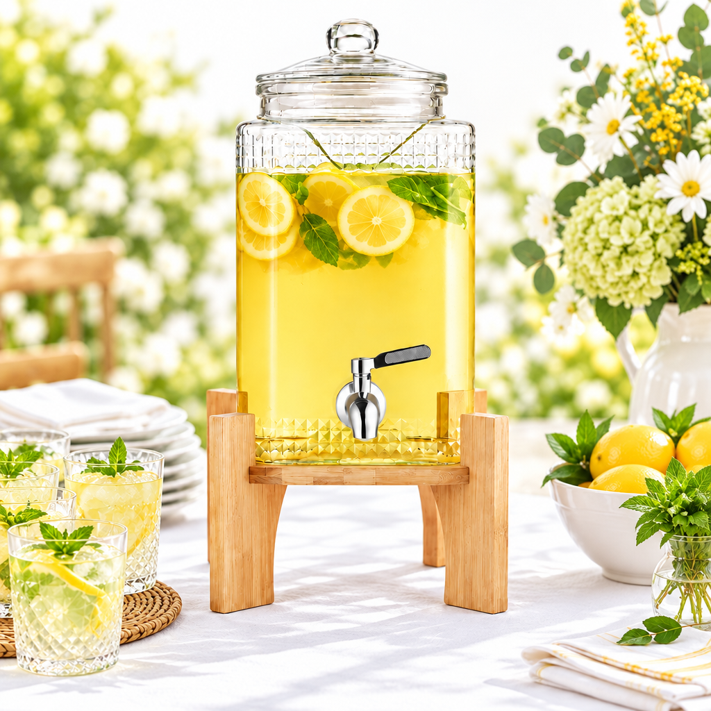 Glass Beverage Dispenser — Square
