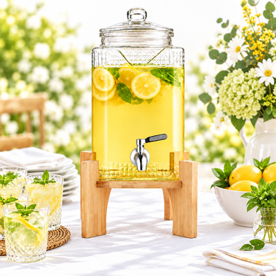 Glass Beverage Dispenser — Square