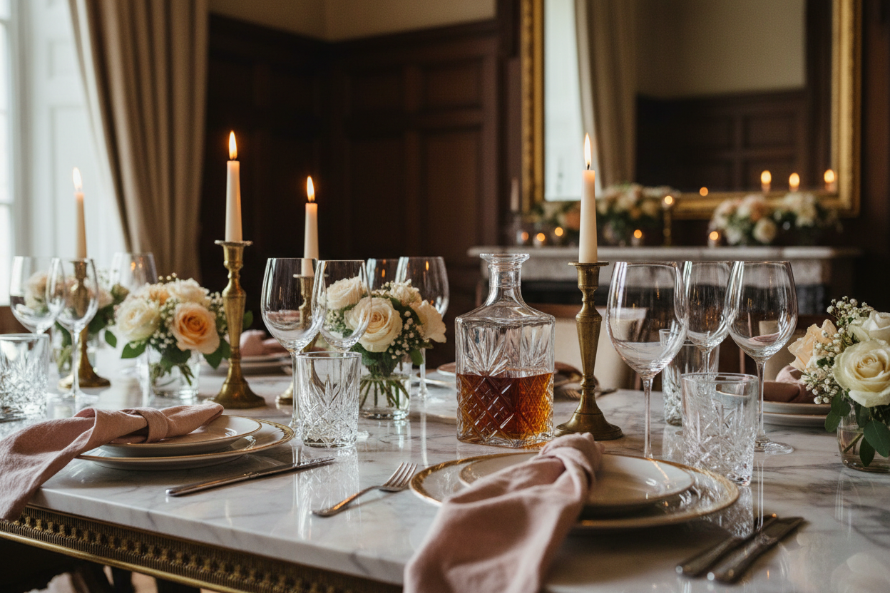 Modern Glassware Tablescape Hero