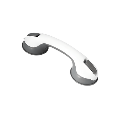 White and gray grab bar on a white background