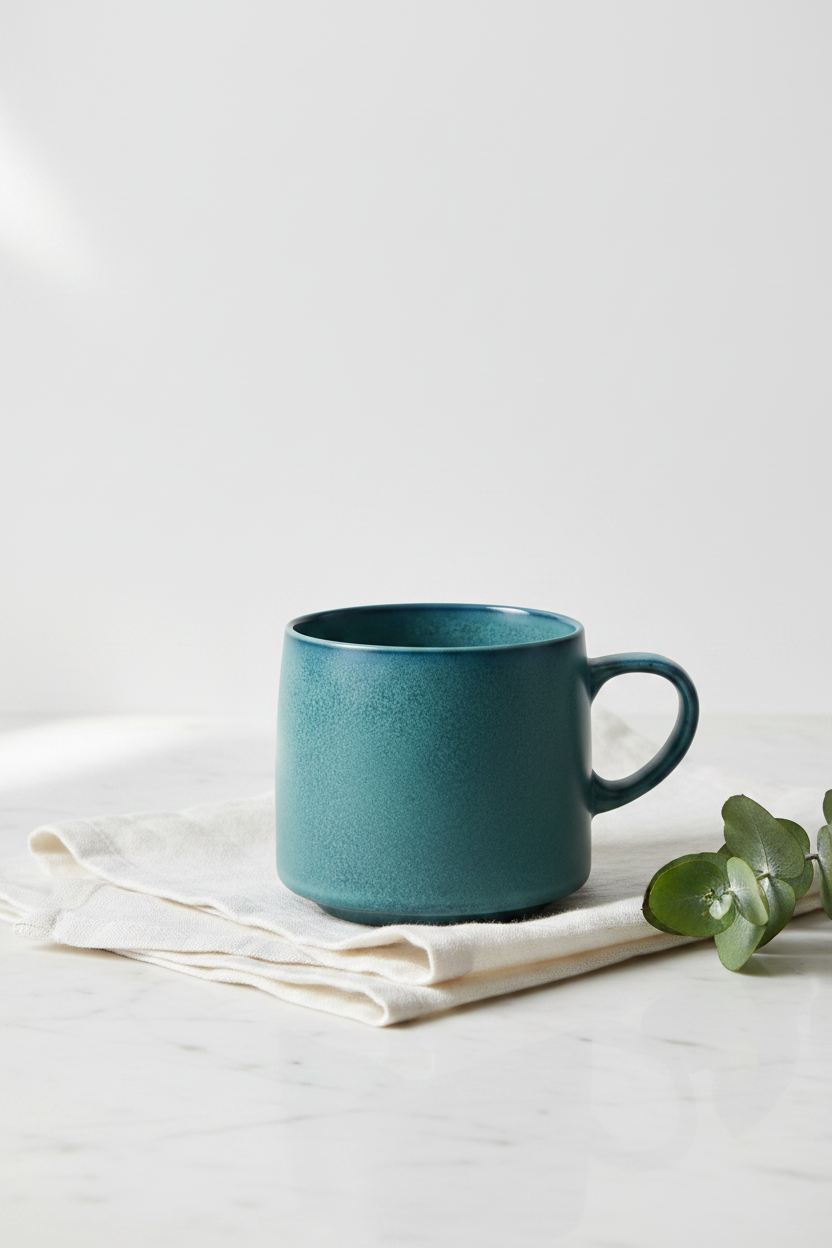 Stoneware Breakfast Mug IWT — White Editorial