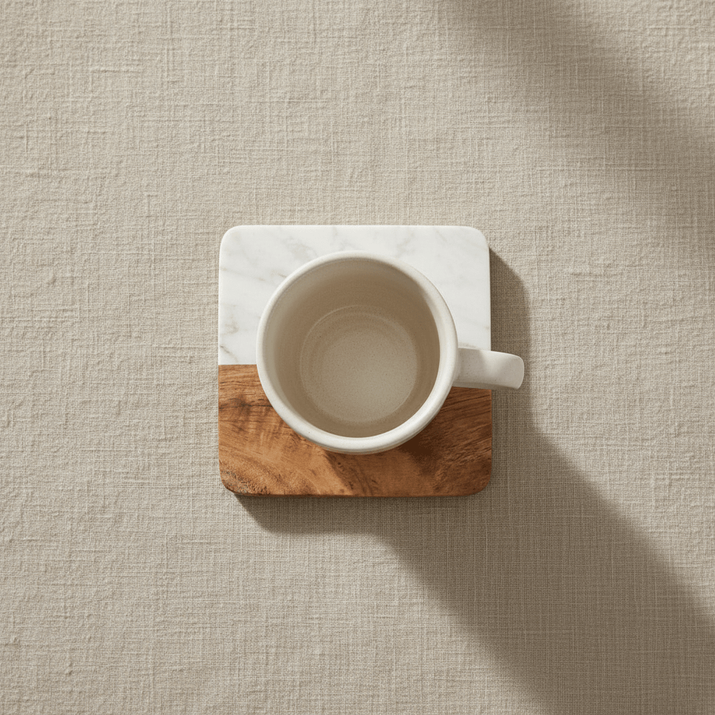 White Square Coaster Lifestyle